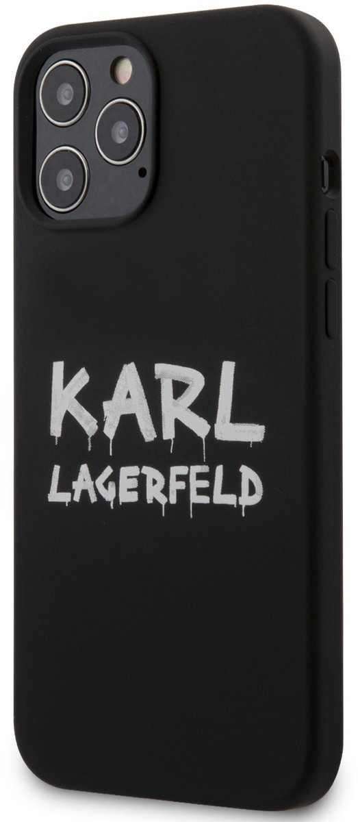 Zwart hoesje van Karl Lagerfeld - Backcover - iPhone 12 Pro Max - Graffiti