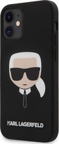 Zwart hoesje van Karl Lagerfeld - Backcover - iPhone 12 Mini - Karl's Head