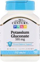 Voordeelpakket: Kalium Gluconaat / 595 mg / Potassium Gluconate / 21st Century / 2 x 110 stuks