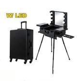 Makeup Trolley-Rolling Cosmetic Case-Makeup gereedschapskist-voor Beauty-Koffer-Met led verlichting-met Spiegel-Aluminium