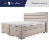 Luna Bedden - Boxspring Maya - 200x200 Compleet Beige 3 Balken