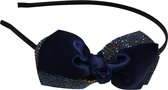 Jessidress® Elegante Dames Diademen met Strass Feestelijke Diadeem Dames Haarband - Donker Blauw