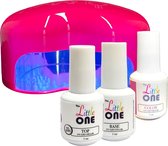 The Little One Gellak Pakket FLOWER RED, UV/LED Lamp + Top & Base + Kleurtje