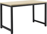 Bureau - Spaanplaat & metaal - Hout kleurig (eiken) & zwart - Afmeting (BxDxH) 120 x 60 x 75 cm