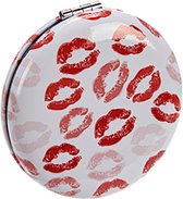 Arte Regal Make-upspiegel Lippen Rond 8 X 2,4 Cm Glas Wit/rood