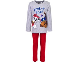 Nickelodeon - Paw Patrol - jongens - pyjama - 100% Jersey katoen - Peek a Booh - grijs/rood - maat 98