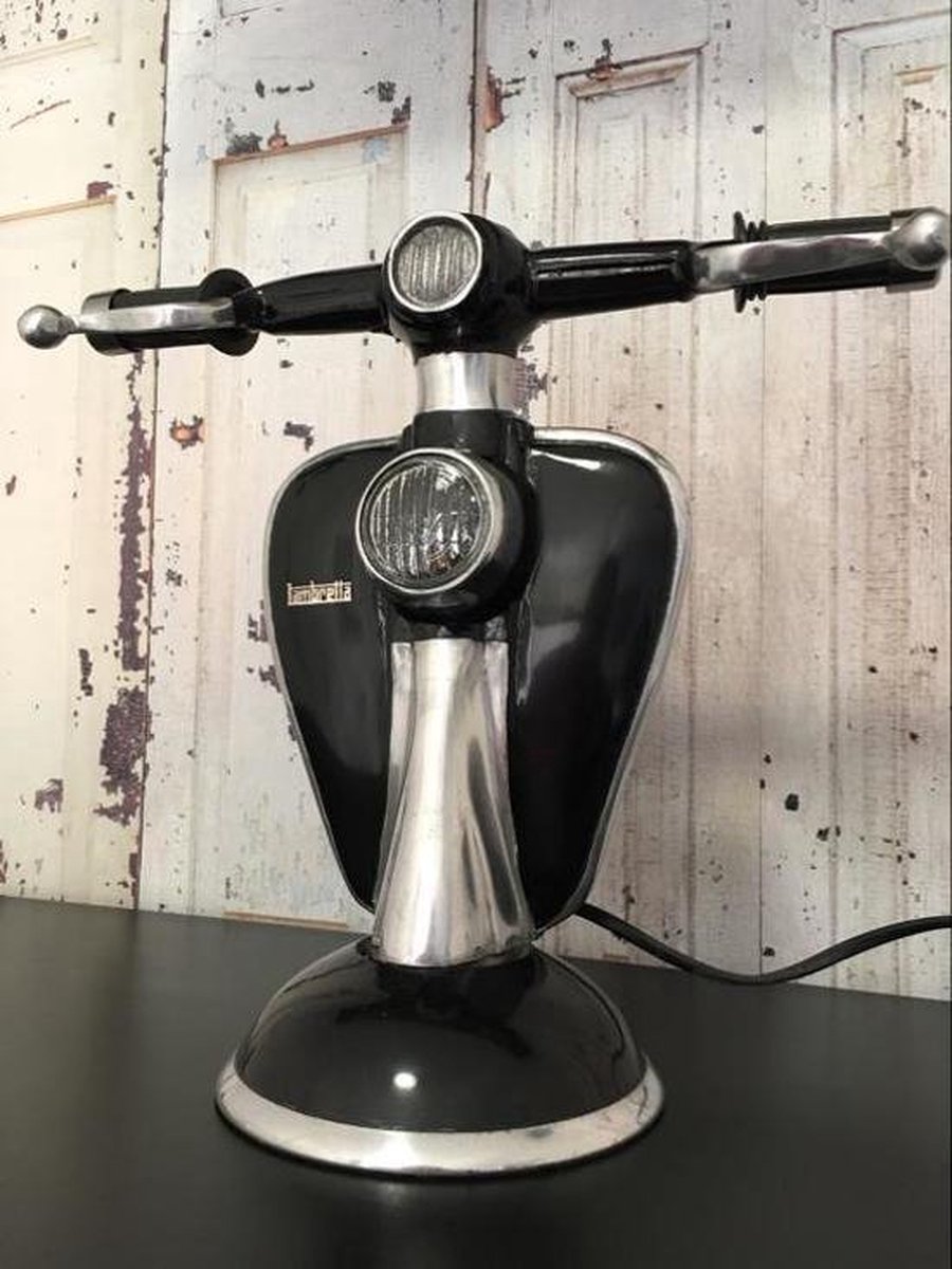 Headlight round black retro universal by -101 OCTANE- for Puch, Kreidler, Zündap
