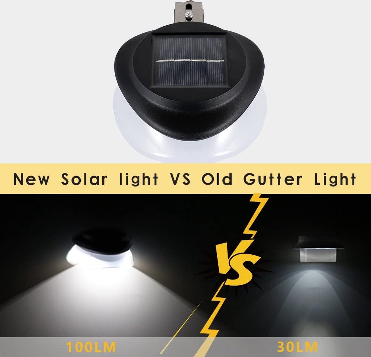 Zonne-dekverlichting voor buiten, 16 stuks zonne-stapverlichting LED waterdichte zonne-omheining verlichting trapverlichting voor reling, terras, tuin, paal en oprit, warm wit