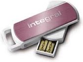 Integral 8GB 360 Swivel USB Flash Drive Pink / White