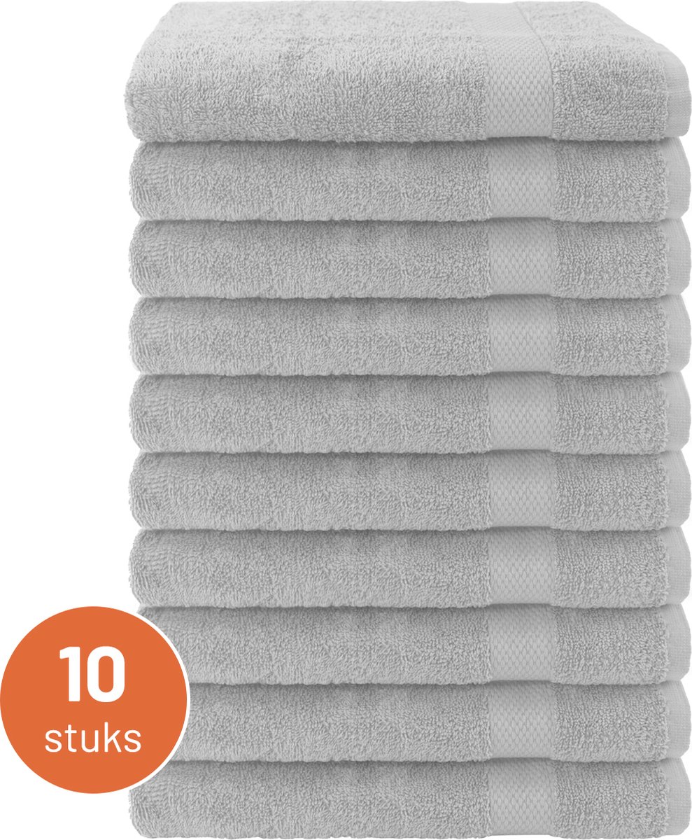 EM Bath Set Licht Grijs - 10x Badlaken 70x140cm