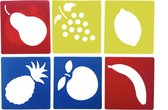 Teken sjablonen voor uw kind – Tekenen -teken sjablonen fruit -teken sjabloon voor kinderen -stencil tekenen fruit  – Sinterklaas cadeau – Stencils – Peer – Aardbei – Kiwi – Ananas