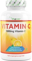 Vitamine C 1000mg - 365 tabletten per jaar - Tijdgebonden effect - Laboratoriumonderzoek - Vitamine C + Rozenbottelextract + Citrus Bioflavonoïden - Veganistisch - Hooggedoseerd |