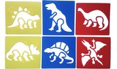 Teken sjablonen voor uw kind – Tekenen – Sinterklaas cadeau -Stencils – Stegosaurus – T-rex – Diplodocus – Triceratops – Lambeosaurus – Pteranodon – 6 stuks