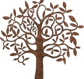 Bovadi Levensboom Tree of Life - Wanddecoratie Industrieel Muurdecoratie Metaal Natuurlijk Woonkamer Tuin- Groot XL - Bruin
