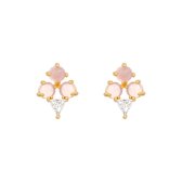 ROXI 18K Vergulde Koperen Licht Roze Ijshoorntje Zirkoon Kristallen Stud Oorbellen met 925 Sterling Zilveren Oorstekers / Kinder oorbellen / Cadeau Meisjes, Kinder Cadeau, Verjaardags Cadeau,