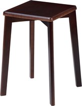 Kamyra® Massief Houten Krukken – Set van 4 – Kruk/Krukje – Om op te Zitten & voor Decoratie – Donkerbruin - 34x29x45