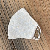 Katoenen Mondkapje - Antiseptisch Mondmasker - 100% Katoen Wasbaar Mondkapje -  1 Stuk (Geborduurde Bloemen)