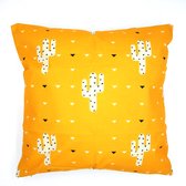 Kussenhoes Cactus | Stoer | Stippen | Linnenlook |Okergeel |45 x 45 cm | Exclusief binnenkussen