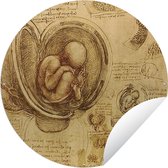 Tuincirkel Leonardo da Vinci - 60x60 cm - Ronde Tuinposter - Buiten