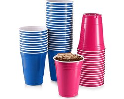 Blue Cups & Pink Cups- 50 stuk(s) - Beerpong Drankspel - Plastic Bekers