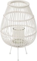 Lantern daya wood matt white small