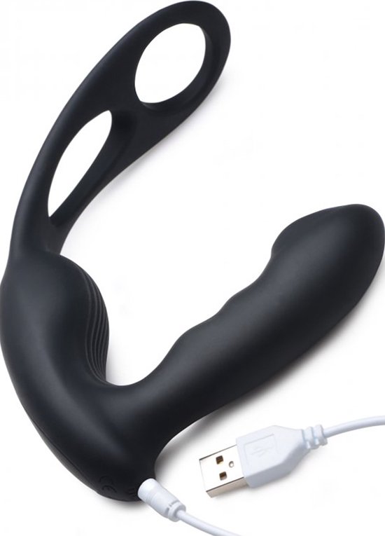 Xr Brands Milking And Vibrating Prostate Massager Harness With 7 Speeds Black 