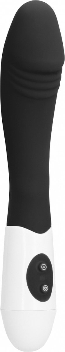 Goedkoopste GC Ribbed Siliconen Vibrator met Ribbels - Zwart