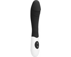 GC Ribbed Siliconen Vibrator met Ribbels - Zwart
