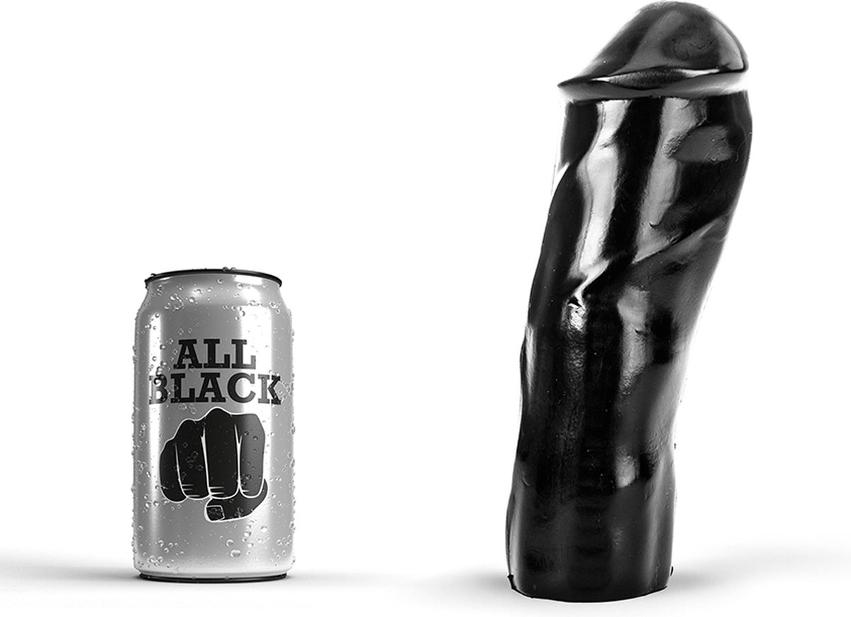 Goedkoopste All Black Zwarte realistische dildo - 20 cm