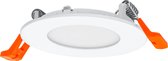 LEDVANCE Downlight LED: voor plafond, RECESS SLIM DOWNLIGHT / 4,50 W, 220…240 V, stralingshoek: 110, Warm White, 3000 K, body materiaal: polyprophylene (pp)/polyamid, IP20