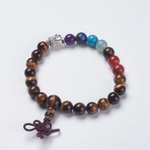 Kralen TIJGEROOG CHAKRA Mala 8mm armband