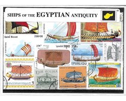 Schepen uit de Egyptische oudheid – Luxe postzegel pakket (A6 formaat) : collectie van verschillende postzegels van oude schepen – kan als ansichtkaart in een A6 envelop - authentiek cadeau - kado - geschenk - kaart - Egypte - scheepvaart - schip