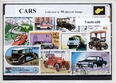 Auto's – Luxe postzegel pakket (A6 formaat) : collectie van 50 verschillende postzegels van auto's – kan als ansichtkaart in een A6 envelop - authentiek cadeau - kado - geschenk -