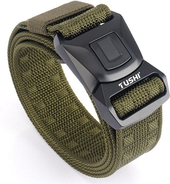 WiseGoods Premium Tactical Belt - Riem - Ceintures - Ceinture - Magnétique - Design - Militaire - Camouflage - Femme - Homme - Vert