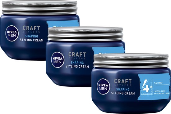 NIVEA MEN Styling Cream Haargel - Gel - 3 x 150 ml - Voordeelverpakking |  