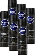 NIVEA MEN Deep Deodorant Spray - 6 x 150 ml - Voordeelverpakking
