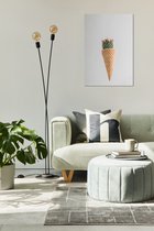 Canvas Experts schilderij opgepsannen op 38mm frame met Exclusieve foto van ijshoorn met cactus leuk om te combineren! maat 60x90CM Wanddecoratie | Poster | Wall art | canvas doek