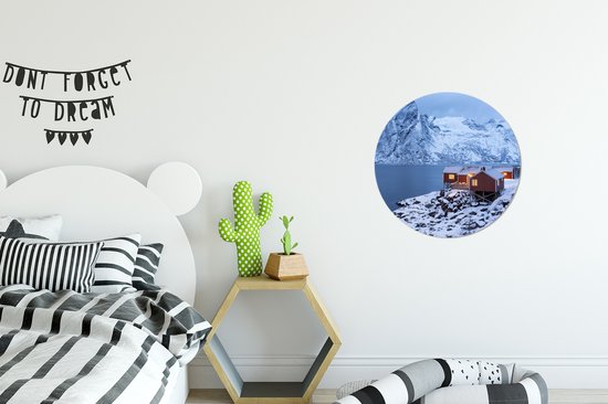 WallCircle - Wall Circle - Wall Circle Inside - Cabanes aux Lofoten - 30x30 cm - Décoration murale - Peintures Ronds