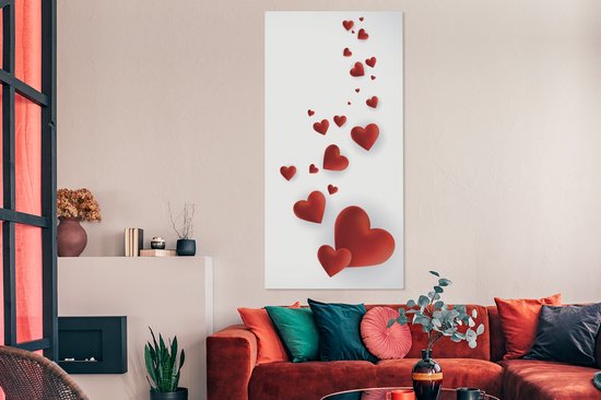 Tableau sur toile Une illustration d'un chemin de coeurs - 80x160 cm - Décoration murale