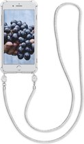 kwmobile hoesje voor Apple iPhone 7 Plus / 8 Plus - Beschermhoes voor smartphone in transparant / zilver - Hoes met koord