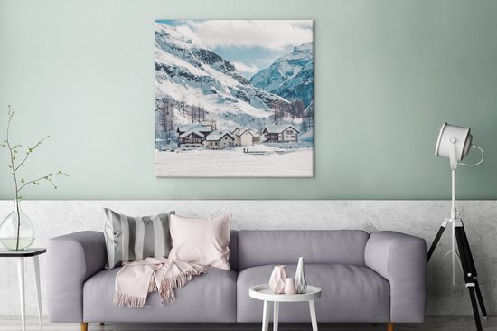 Impression Sur Toile ARTTOR 150x100cm – Tableau Montagnes Ski Hiver – Déco Murale
