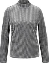 TAIFUN Dames Longsleeve met fluweelachtige structuur Silver Quartz-42