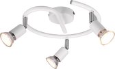 LED Plafondspot - Trion Pamo - GU10 Fitting - 3-lichts - Rond - Mat Wit - Aluminium - BSE