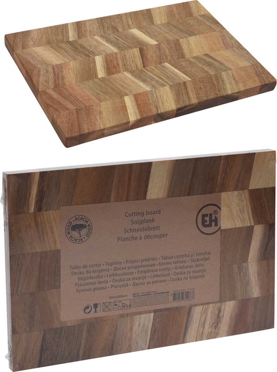 Excellent Houseware - Snijplank - acacia hout - 30x20 cm - Naturel - acacia - hout.