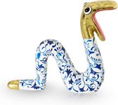Deco object 'Moving snake' Niloc Pagen AR-NP062 Delfts blauw Goud