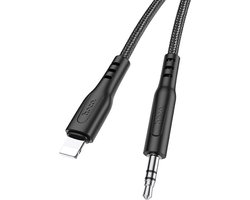 Hoco - Lightning Audio Kabel 3.5mm Aux Audio Jack 1 Meter - Geschikt voor in de Auto - Zwart