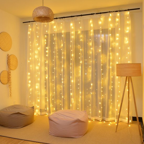 Rideau LED 3x3 mètres - Lumières de Noël - 300 LED - Rideau lumineux - ip65  - blanc