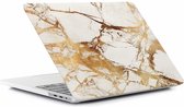 MacBook Air 13 Inch Hardcase Shock Proof Hoes Hardcover Case A1369 Cover - Marble White/Gold