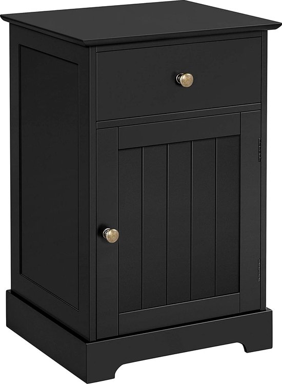 Yaheetech Nachtkastje, commode, boxspring, nachtkastje, met opbergruimte, 40 x 35 x 60 cm, slaapkamer, zwart