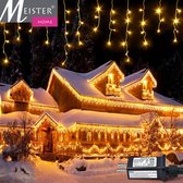 Meisterhome ® ijspegel Kerstverlichting Buiten - lichtsnoer licht snoer - 480 LED warm wit - Timer - 8 functies buiten verlichting – ijsregen